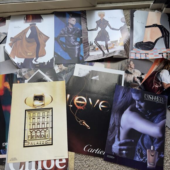 Mixed Media Vintage Magazine Print Ads Poster Wall Art Sexy Models Designer LOT - Picture 12 of 16